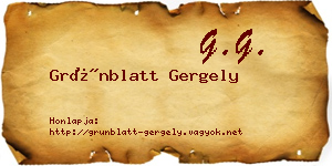 Grünblatt Gergely névjegykártya